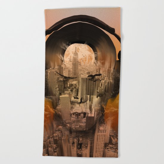 new york music sound Beach Towel