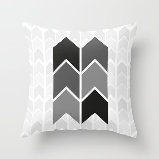 Black & White Arrow Pattern Throw Pillow
