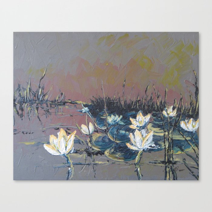 Sunset on the Okavango: Lily Land Canvas Print