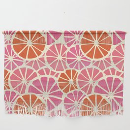 Pink Grapefruit Slices Pattern Wall Hanging