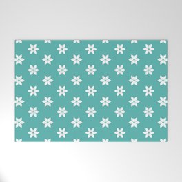 Elegant Star Pattern - Turquoise Welcome Mat
