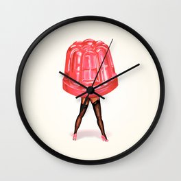 Pink Jello Pin-Up Wall Clock | Wiggle, Curated, Gelatin, Food, Pink, Pop Art, Digital, Kellygilleran, Kitschy, Painting 