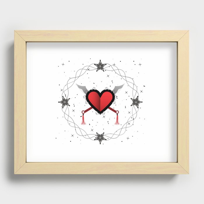 Starry Heart Recessed Framed Print