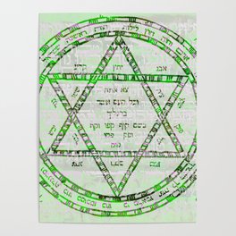 Kabbalah Amulet - Star Of David - mix media art work Poster