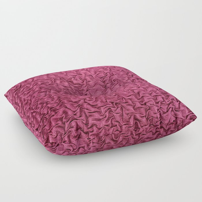 Burgundy Ruched Vintage Fabric Texture Floor Pillow