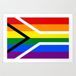 South African rainbow lgbt gay pride flag Art Print