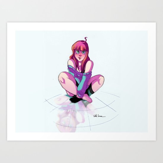 Girl on the floor Art Print