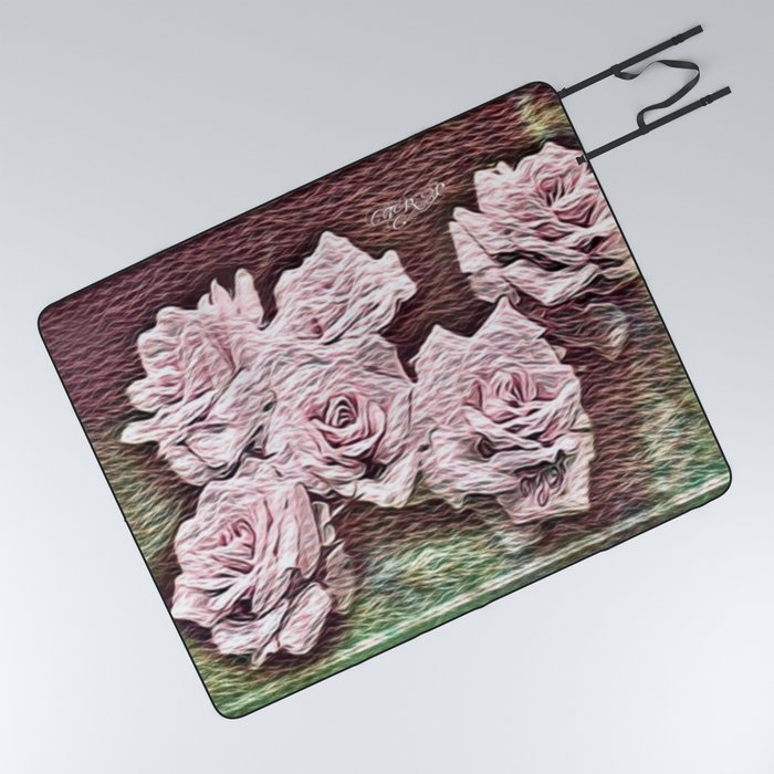 ABPHQTO Flower Floral Texture Round Beach Blanket with ...