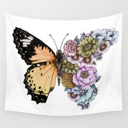 Butterfly in Bloom II Wall Tapestry
