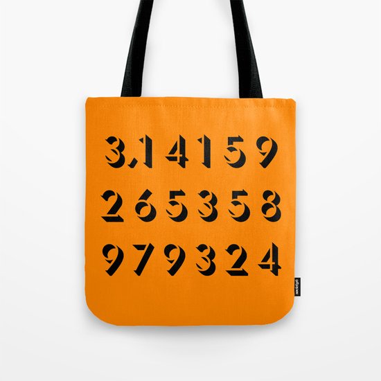 Pi - 3,14 -Orange Tote Bag