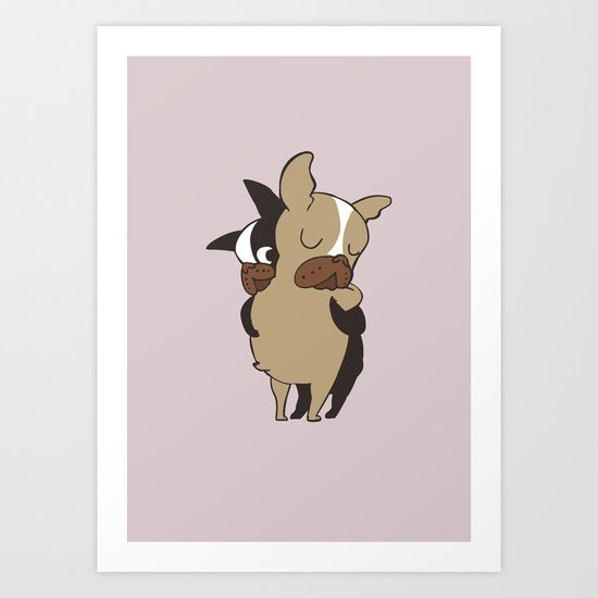 Frenchie Hugs Art Print