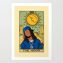 King Von The Moon Tarot Art Print