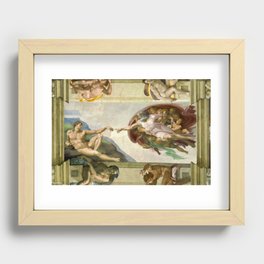 The Creation of Adam Michelangelo Original Fresco Painting Recessed Framed Print