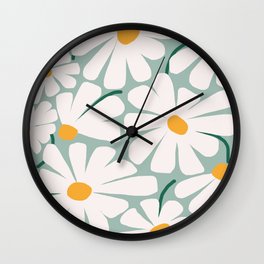 Daisy fresh Wall Clock | Happy, Power, Digital, Curated, Orange, Flower, Flowers, Yellow, Flowermarket, Retro 