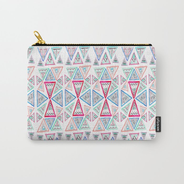Triangles and Tribal Carry-All Pouch