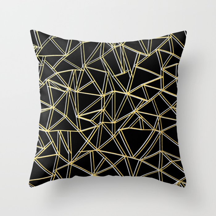 Ab Gold and Silver Throw Pillow