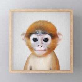 Baby Monkey - Colorful Framed Mini Art Print
