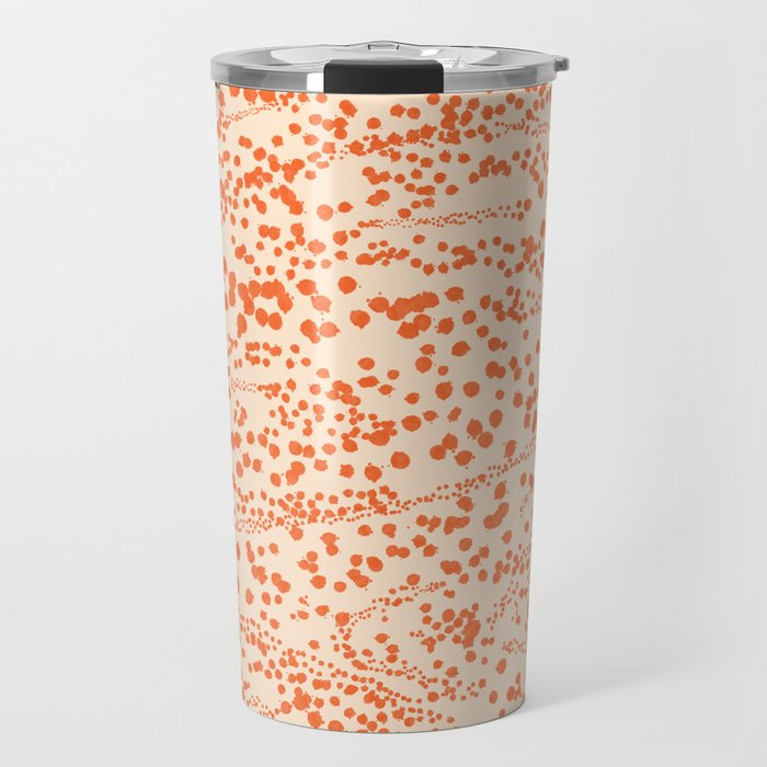 Strata - Organic Ink Blot Abstract in Orange Cream Travel Mug