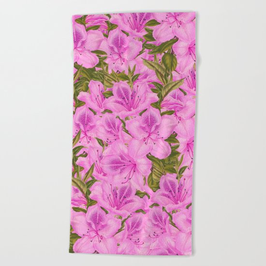 Violet Flowers Beach Towel