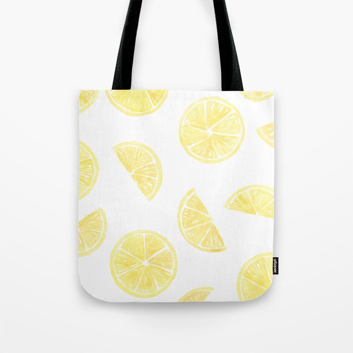 Watercolor Lemon Slices Tote Bag