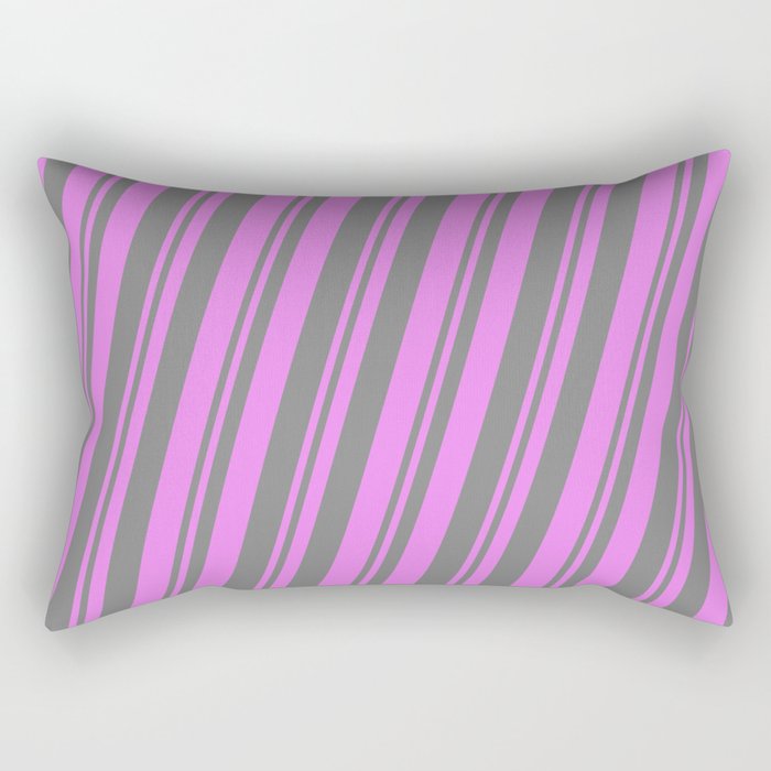 Violet & Gray Colored Lines Pattern Rectangular Pillow