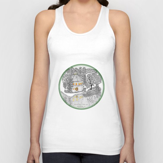 Round Barn Inn, Waitsfield, Vermont near Sugarbush- Zentangle illustration Unisex Tank Top