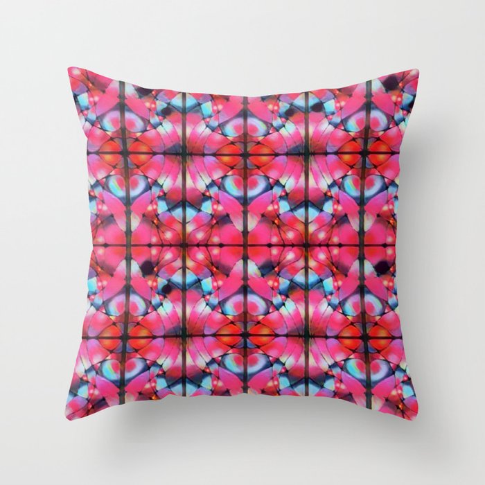 Fushia Neurographic Art Seamless Pattern  Throw Pillow