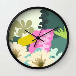 Abstract Garden Daisies  Wall Clock