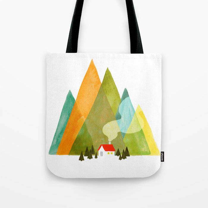 House at the foot of the mountains Tote Bag