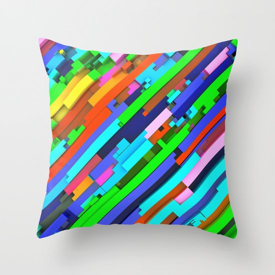 NeonGlitch 3.0 Throw Pillow