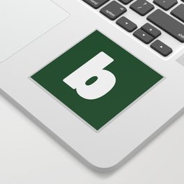 b (White & Olive Letter) Sticker