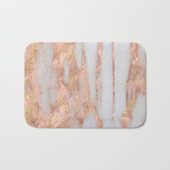 Aprillia - rose gold marble with gold flecks Bath Mat