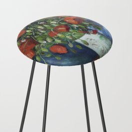 Vase with Poppies Counter Stool