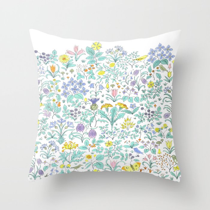 Field of Wildflowers Throw Pillow