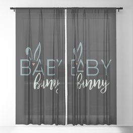 Cute Baby Bunny Easter Sheer Curtain