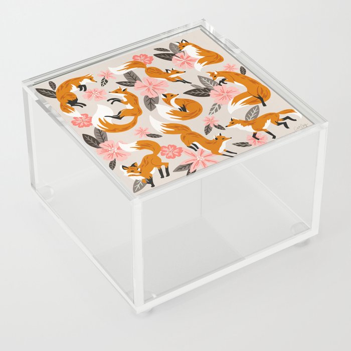 Foxes & Booms – Pink & Grey Acrylic Box