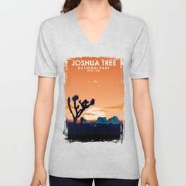 Joshua Tree National Park Travel Poster V Neck T Shirt