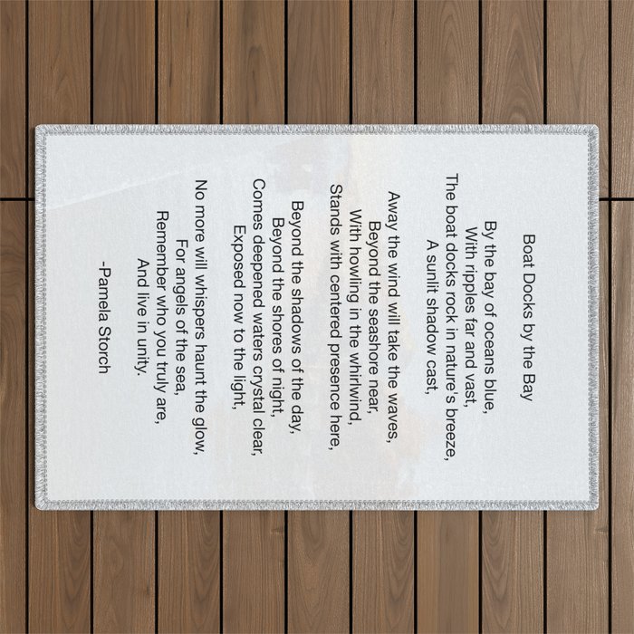 Boat Docks by the Bay Poem Outdoor Rug