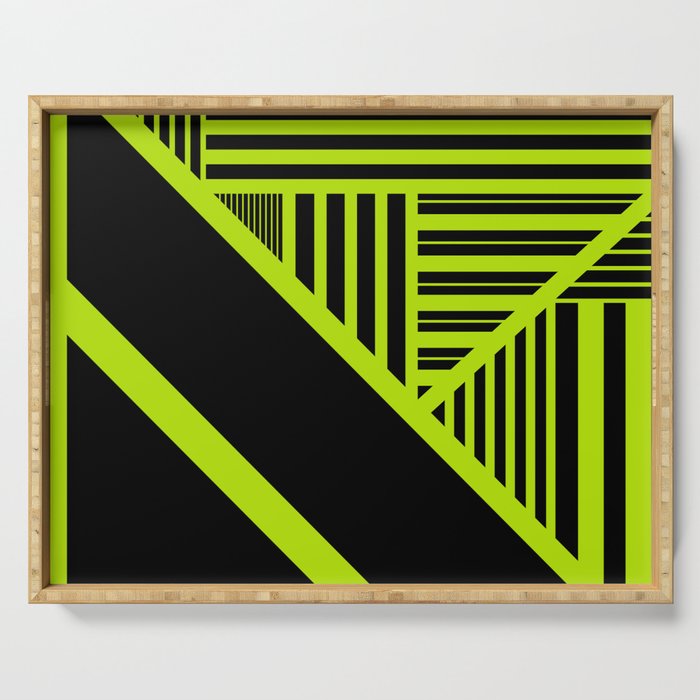 Triangle stripes - Lime Green Serving Tray