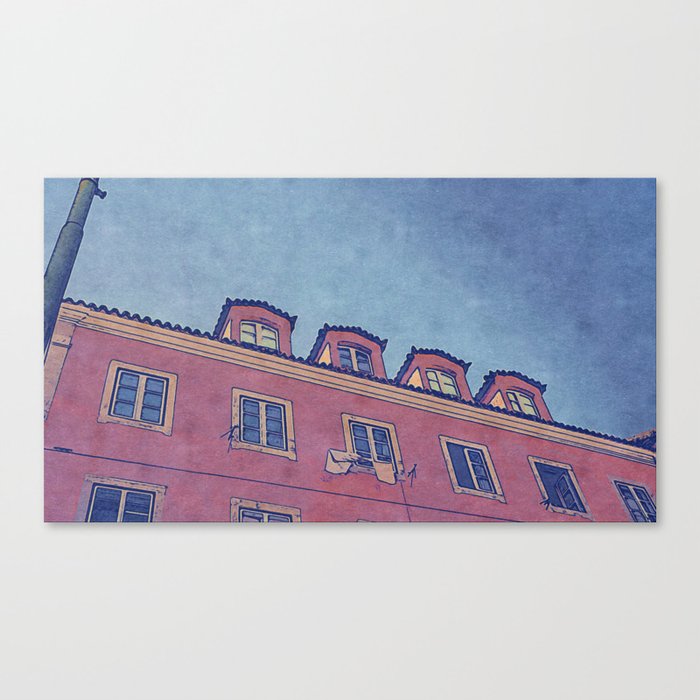 Red Stucco and Blue Skies Canvas Print