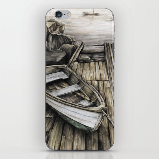 Old Boat on the Dock iPhone & iPod Skin