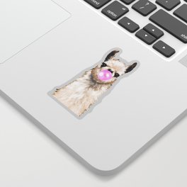 Bubble Gum Popped on Llama (1 in series of 3) Sticker
