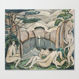 Oldřich Koníček - Koupání (Bathing) Canvas Print