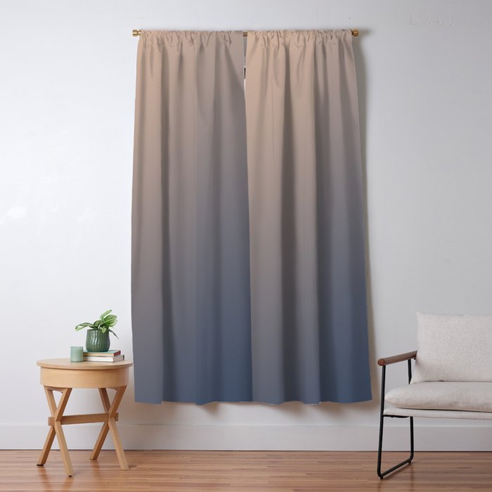 Beige Navy Ombre Colors Blackout Curtain By Palitraart Society6