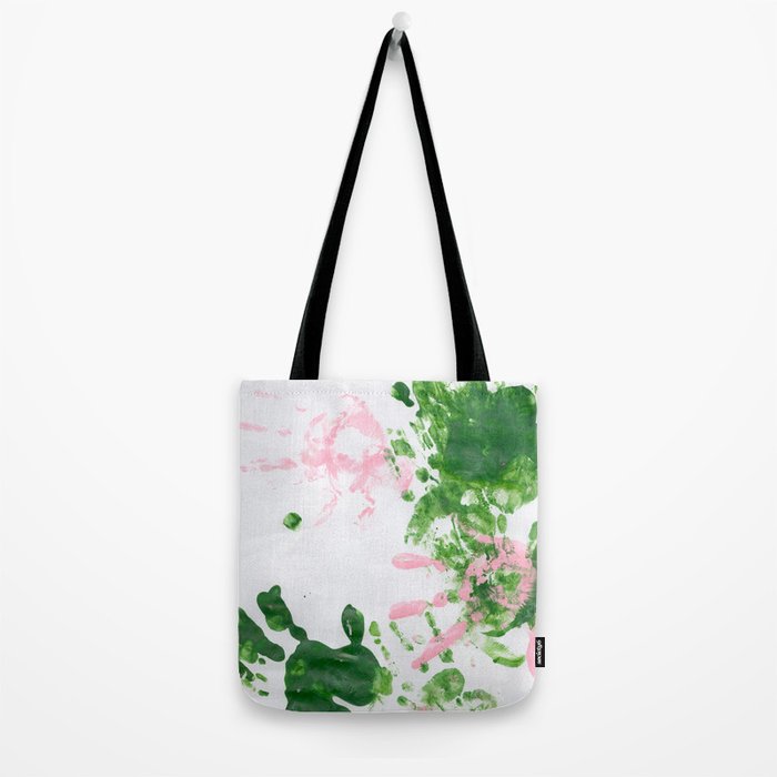 pink and green tote