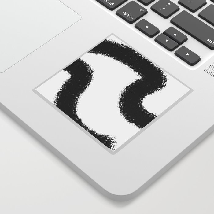 Black and white curves Sticker