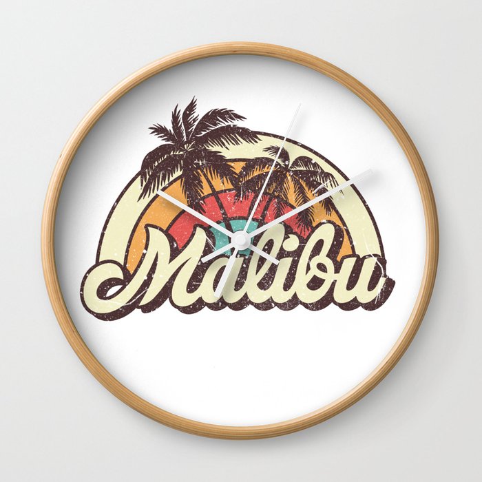 Malibu beach city Wall Clock