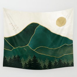 Mt Hood Emerald Mountain Abstract Wall Tapestry
