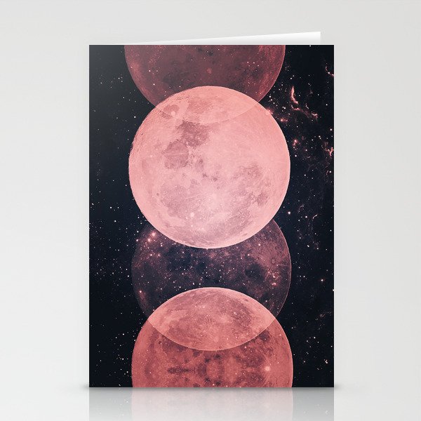 Pink Moon Phases Stationery Cards