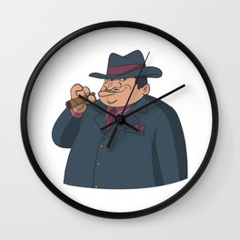 Gangster old-school with cigar Wall Clock